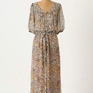 Konrad & Joseph Sheer Floral Long Anthro Dress